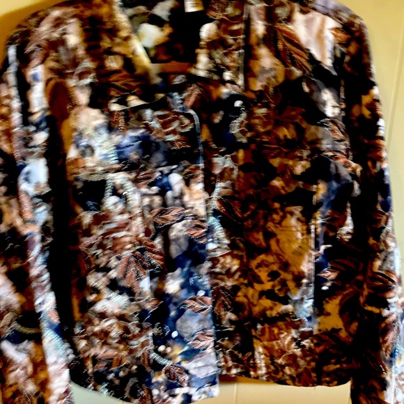 Chico’s Patterned Jean Jacket - Picture 2 of 8